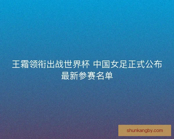 王霜领衔出战世界杯 中国女足正式公布最新参赛名单