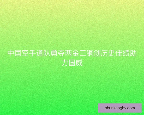 中国空手道队勇夺两金三铜创历史佳绩助力国威