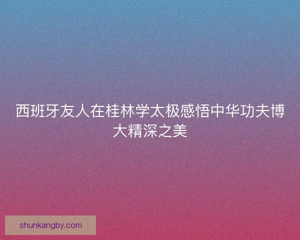 西班牙友人在桂林学太极感悟中华功夫博大精深之美 西班牙友人在桂林学太极感悟中华功夫博大精深之美