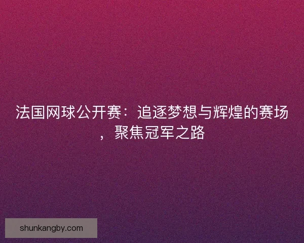法国网球公开赛：追逐梦想与辉煌的赛场，聚焦冠军之路