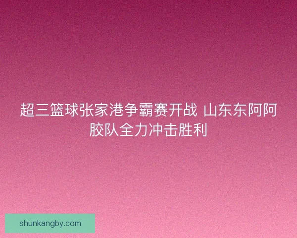 超三篮球张家港争霸赛开战 山东东阿阿胶队全力冲击胜利 超三篮球张家港争霸赛开战 山东东阿阿胶队全力冲击胜利