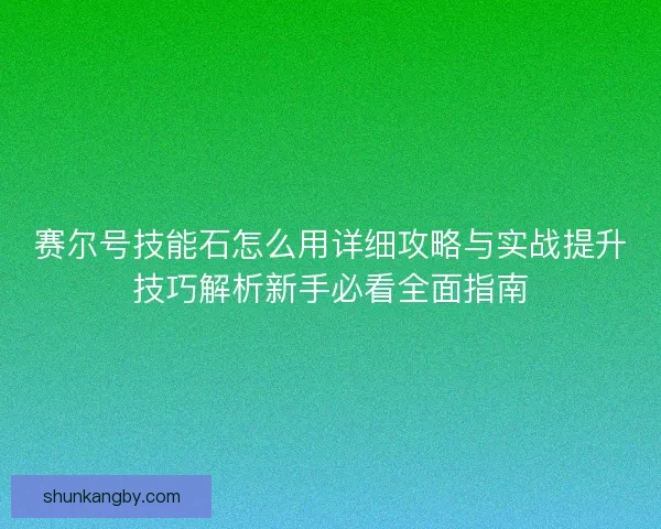 赛尔号技能石怎么用详细攻略与实战提升技巧解析新手必看全面指南